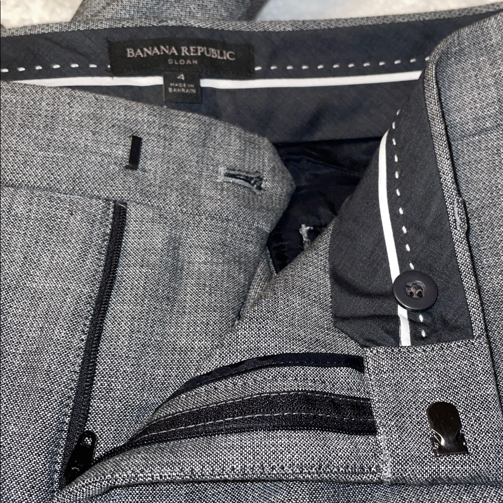 Banana Republic Sloan Charcoal & Black Dress Pants. Skinny. Low Rise. Size 4 - Picture 10 of 12